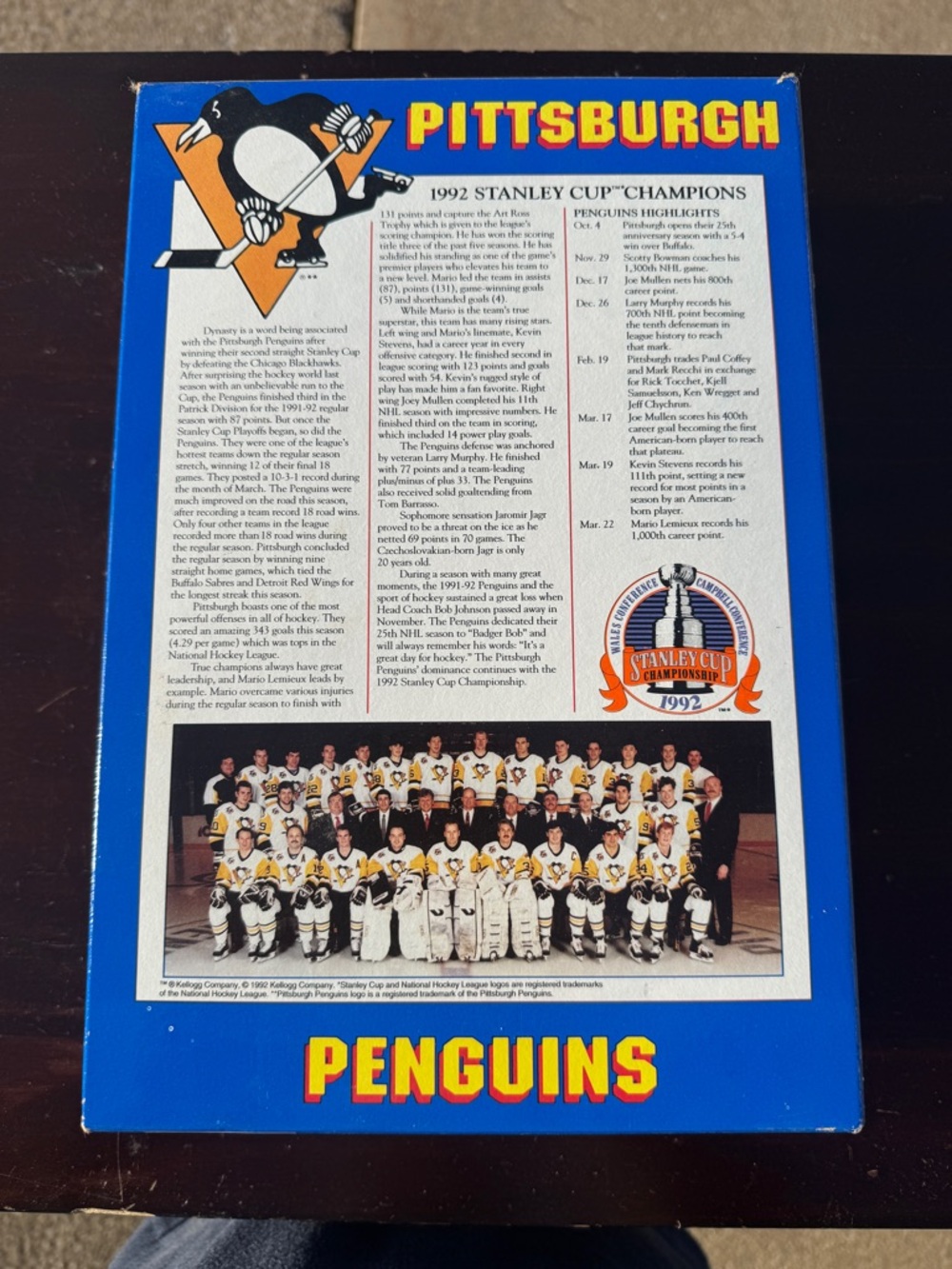 Pittsburgh Penguins Limited Edition Frosted Flakes box. No cereal - Picture 3 of 6